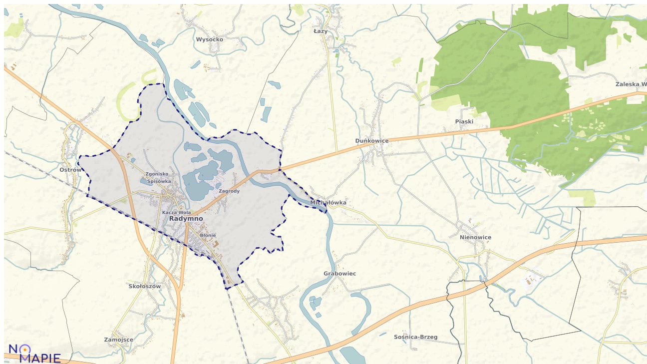 Mapa obszarów ochrony przyrody Radymna